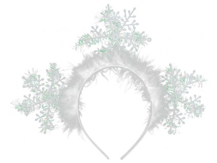 KARNEVAL Čelenka sněhová vločka zimní princezna *KARNEVALOVÝ DOPLNĚK*