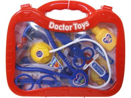 Doktor kufřík červený dětské lékařské plastové potřeby sada 13ks