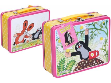 KRTEK (Krteček) Kufřík dětský plechový růžový 19,5x7,5x16,5cm