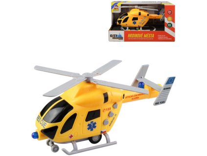 Vrtulník záchranářský 19cm s hlášením česky na baterie Světlo Zvuk CZ