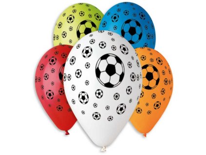 GEMAR Balónek nafukovací 30cm potisk FOTBAL různé barvy 1ks