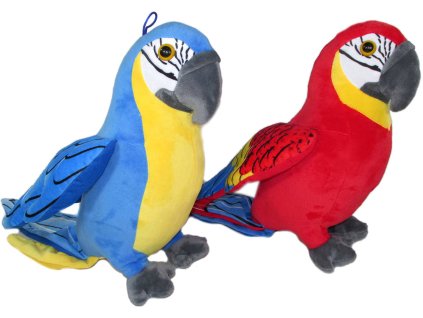 PLYŠ Papoušek 31cm na baterie Zvuk 2 barvy *PLYŠOVÉ HRAČKY*