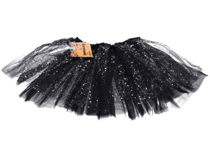 KARNEVAL Sukně tutu černá třpytivá 3 vrstvy *KOSTÝM*