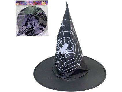 KARNEVAL Klobouk čarodějnický černý pavouk *KARNEVALOVÝ DOPLNĚK*