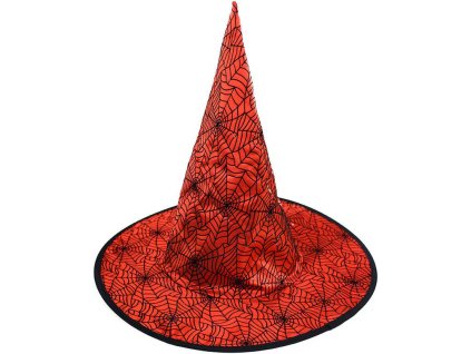 KARNEVAL Klobouk červený čaroděj dospělý špičatý KARNEVALOVÝ DOPLNĚK