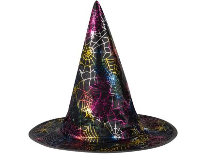 KARNEVAL Klobouk čarodějnice pavučina černý *KARNEVALOVÝ DOPLNĚK*