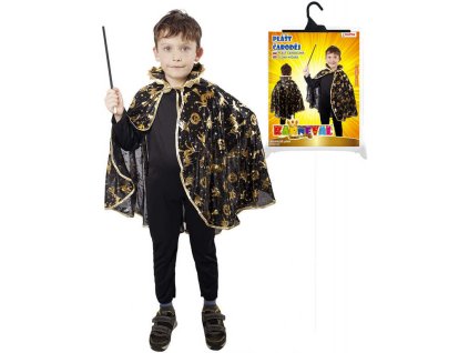 KARNEVAL Plášť čarodějnický černý motiv halloween (3-10 let) KOSTÝM