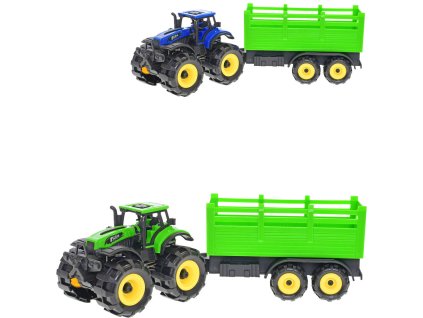 Traktor zemědělský set s vlečkou na setrvačník velká kola plast
