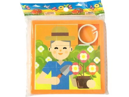 Hra hlavolam dětská přesouvačka zahradník 8x8cm plast v sáčku