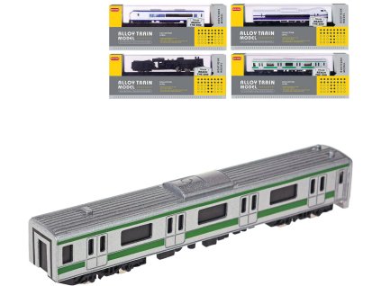 Lokomotiva 15cm kovový vlak model na podstavci na kolejích 4 druhy