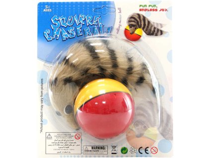 Fretka rolující s míčkem 9cm žertovinka na baterie na kartě