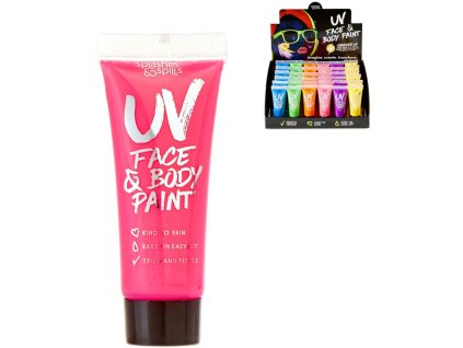 KARNEVAL Barva neonová na obličej a tělo UV v tubě 6 barev
