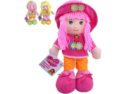 Panenka Adélka látková textilní zpívá mluví česky hadrová na baterie CZ Zvuk