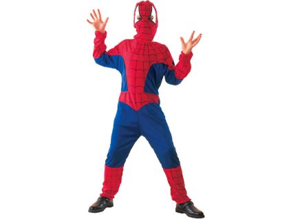 KARNEVAL Šaty PAVOUČÍ MUŽ vel. L (130-140 cm) 8-10 let KOSTÝM