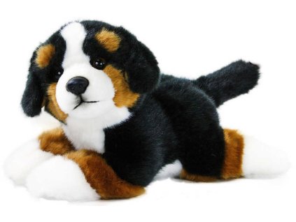 PLYŠ Pes salašnický bernský 23cm ležící pejsek salašník *PLYŠOVÉ HRAČKY*