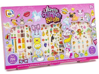 Tetování dětské The Ultimate růžové tetovací studio 200+ pro holky