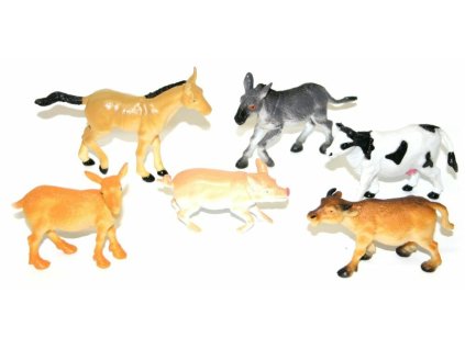 Zvířata domácí farma plastové figurky zvířátka set 5ks v sáčku