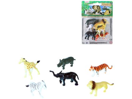 Zvířata divoká Safari 6cm plastové figurky zvířátka set 6ks blistr