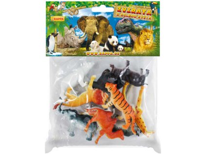Zvířata divoká Safari 6,5 cm plastové figurky zvířátka set 10ks v sáčku