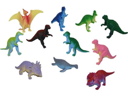 Zvířata dinosauři 7cm plastové figurky zvířátka set 12ks v sáčku