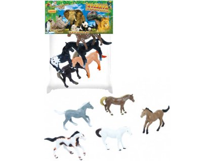 Koně set 5ks plastové figurky zvířátka v sáčku 2 druhy