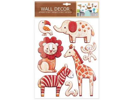 Dekorace samolepící nálepky na zeď samolepka zvířátka safari 7ks