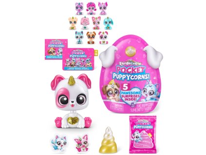 ADC PLYŠ Rainboborns mini pejsek 5 překvapení štěňátko ve vajíčku