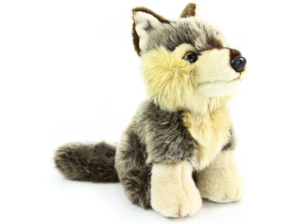 PLYŠ Pes vlk sedící vlčák 18cm *PLYŠOVÉ HRAČKY*