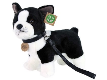 PLYŠ Pes francouzský buldoček 23cm s vodítkem Eco-Friendly *PLYŠOVÉ HRAČKY*