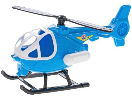 Vrtulník modrý 25cm plastová helikoptéra otevírací kabina