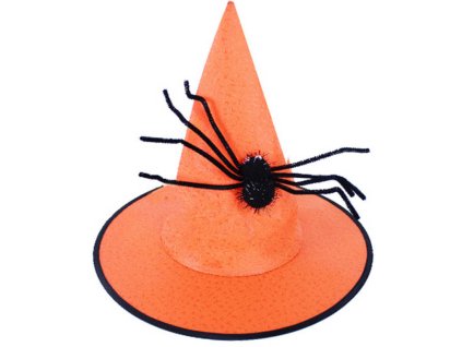 KARNEVAL Klobouk čarodějnický s pavoukem *KARNEVALOVÝ DOPLNĚK*