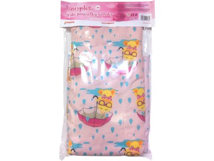 Peřinka s polštářem a podložkou set do postýlky kolébky 3ks pro panenku miminko