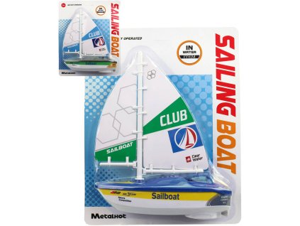 Plachetnice plastová loď do vody na baterie pluje na vodě 2 barvy