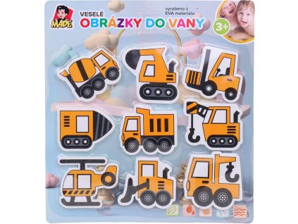 Vodolepky soft pěnové dopravní prostředky set 9ks do vany do vody