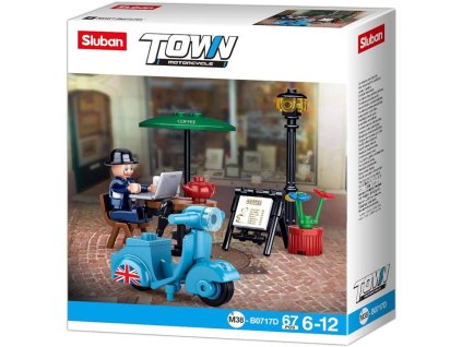 SLUBAN Town Jezdec na skútru 67 dílků + 1 figurka STAVEBNICE