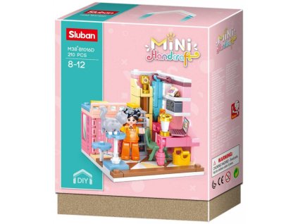 SLUBAN Mini Handcraft Dětský pokoj 210 dílků + 1 figurka STAVEBNICE