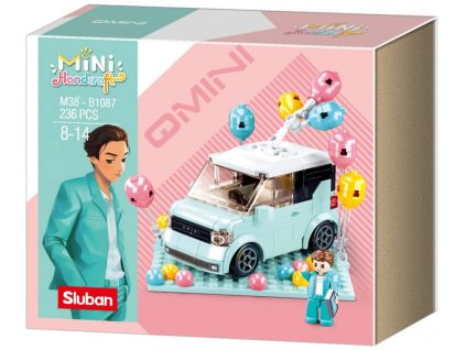 SLUBAN Mini Handcraft MiniQ Modré auto 236 dílků + 1 figurka STAVEBNICE