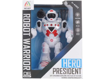 Robot interaktivní chodí střílí na baterie Světlo Zvuk plast