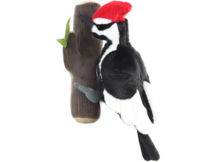 PLYŠ Pták Datel 33cm na větvi *PLYŠOVÉ HRAČKY*