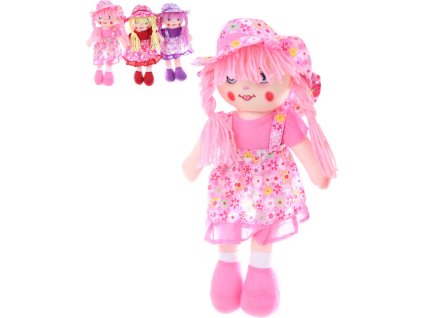 Panenka baby hadrová 35cm textilní holčička zpívá na baterie 3 barvy Zvuk