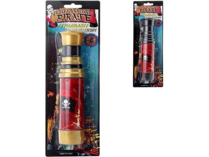 Dalekohled dětský výsuvný pirátský 19cm 2 barvy plast