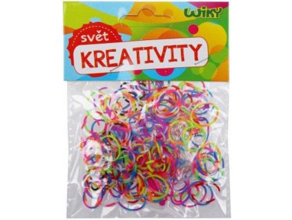 UDĚLEJ SI NÁRAMEK Gumičky LOOM BANDS 200ks mix barev pruhované