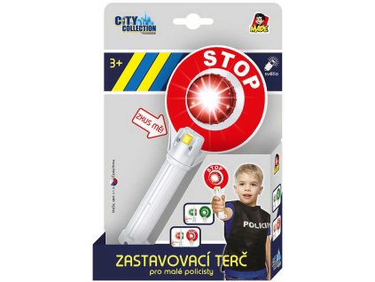 Plácačka policejní 23cm zastavovací terč plastový na baterie Světlo