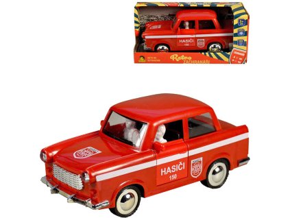 Auto retro požární hasiči na setrvačník na baterie Světlo Zvuk plast