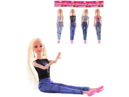 Panenka fashion blondýnka kloubová 30cm dlouhé vlasy 4 druhy