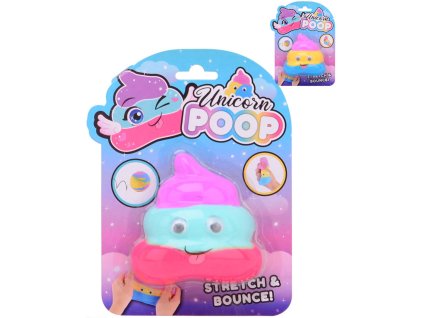 Mačkací skákací hmota Unicorn Poop duhové hovínko s očima jednorožec 2 barvy