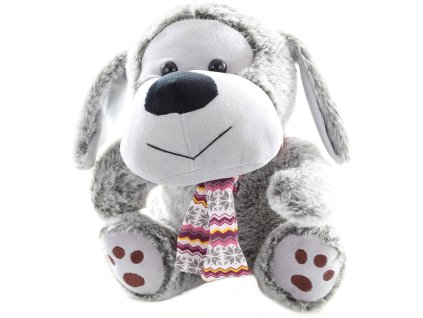 PLYŠ Pes sedící 25cm se šálou *PLYŠOVÉ HRAČKY*
