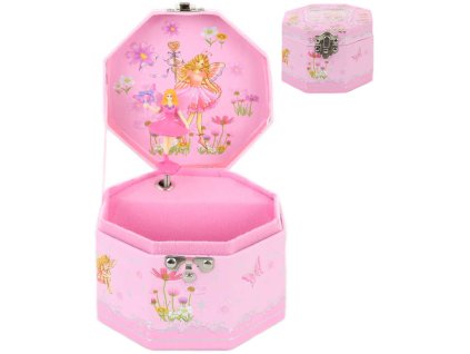 Šperkovnice oktagon hrací skříňka s panenkou baletkou na natažení