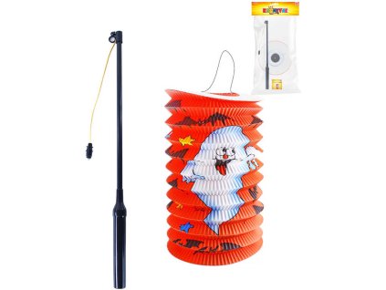 Lampion Halloween duch oválný 15cm set s hůlkou na baterie na svíčku Světlo