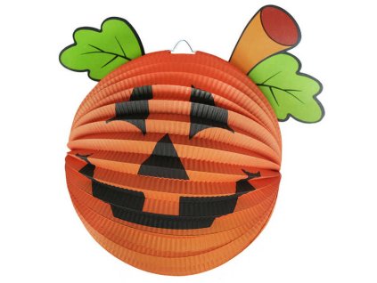 Lampion kulatý krčený dýně 25 cm čajová svíčka Halloween